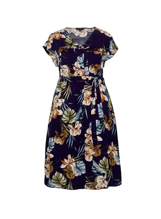 Dorothy Perkins Curve Navy Floral Print Dress 4