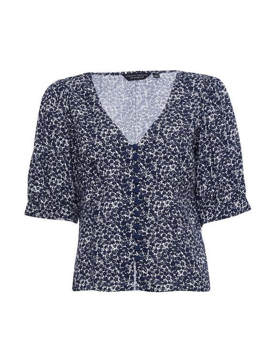 Dorothy Perkins Blue Floral Print Button Top 2