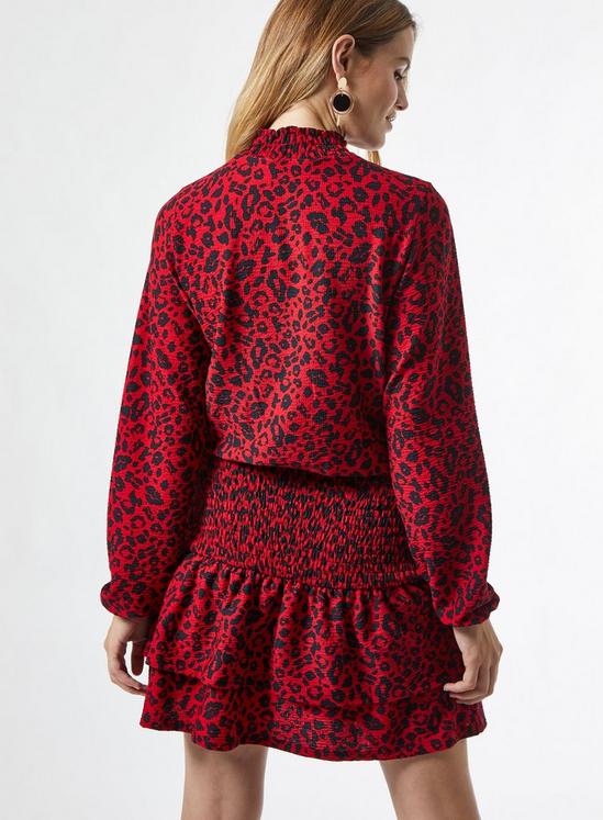 Dorothy Perkins Red Animal Print Shirred Mini Dress 3