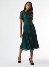 Dorothy Perkins Green Lace Pleat Midi Dress thumbnail 1