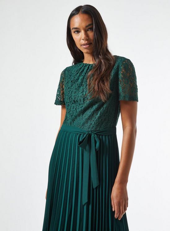 Dorothy Perkins Green Lace Pleat Midi Dress 2