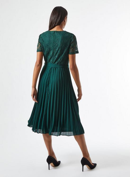 Dorothy Perkins Green Lace Pleat Midi Dress 3