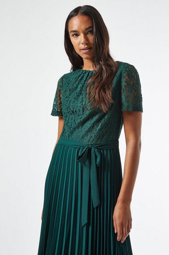 Dorothy Perkins Green Lace Pleat Midi Dress 4