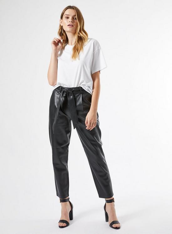 Dorothy Perkins Black Faux Leather Belted Trousers 2