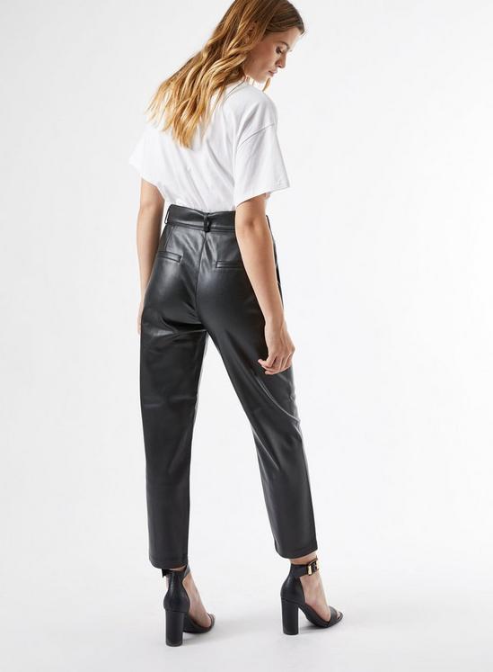 Dorothy Perkins Black Faux Leather Belted Trousers 3