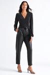 Dorothy Perkins Black Faux Leather Belted Trousers thumbnail 5