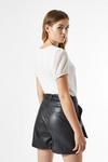 Dorothy Perkins Black Faux Leather Belted Shorts thumbnail 3