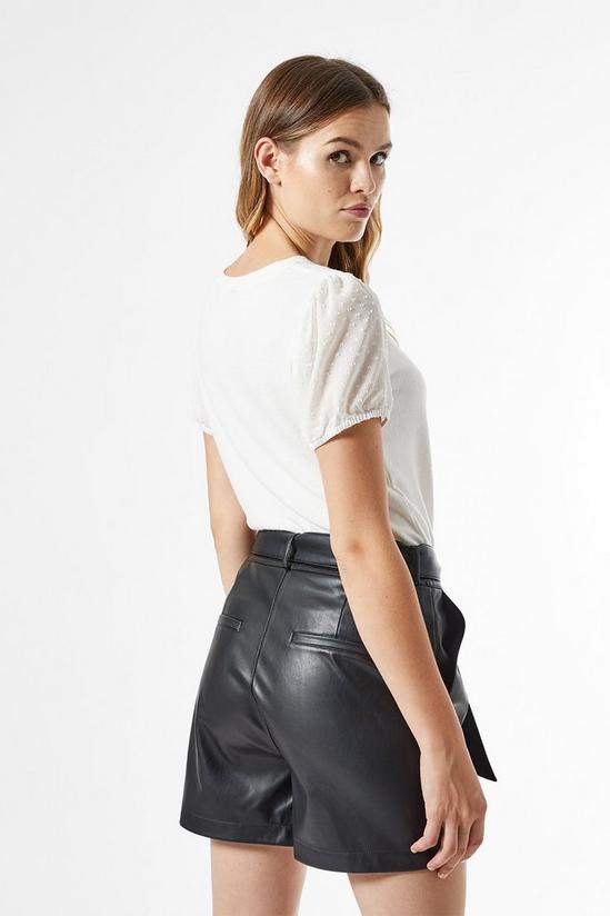 Dorothy Perkins Black Faux Leather Belted Shorts 3