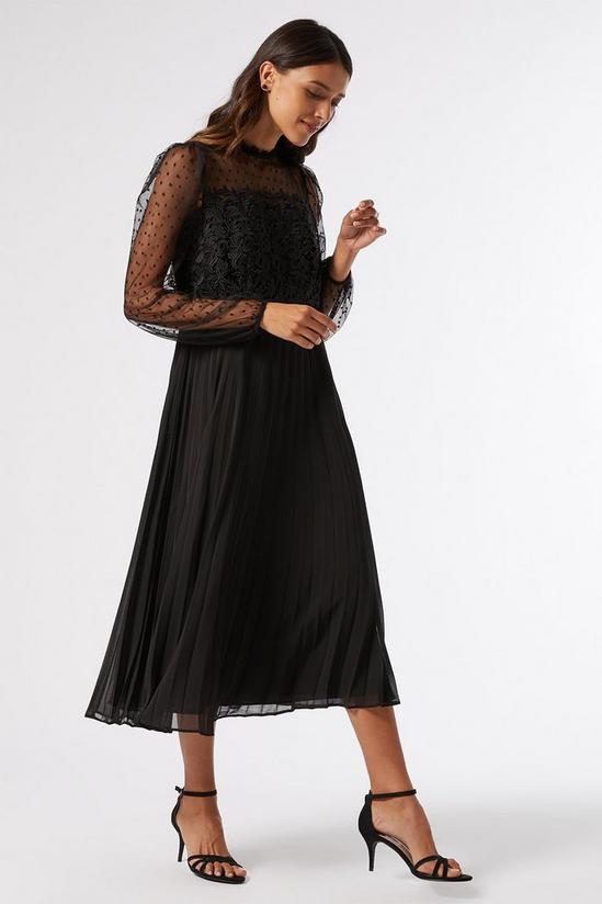 Dorothy Perkins Black Mesh Lace Midi Dress 1