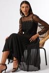 Dorothy Perkins Black Mesh Lace Midi Dress thumbnail 2