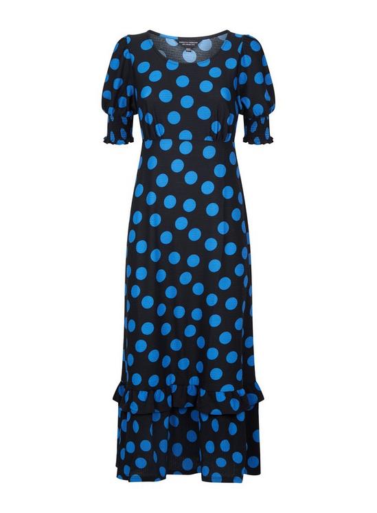Dorothy Perkins Blue Spot Print Textured Maxi Dress 2