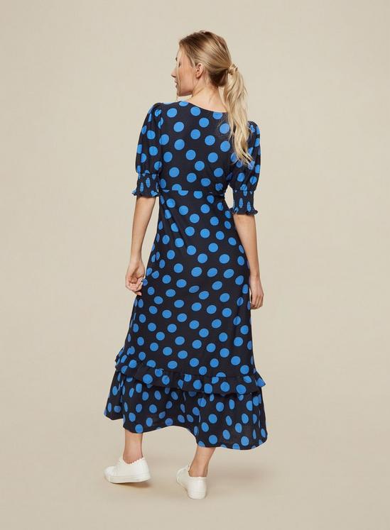 Dorothy Perkins Blue Spot Print Textured Maxi Dress 4