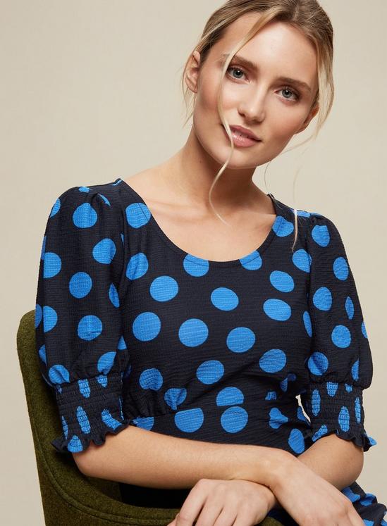 Dorothy Perkins Blue Spot Print Textured Maxi Dress 5