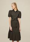 Dorothy Perkins Khaki Plain Cotton Shirt Dress thumbnail 1