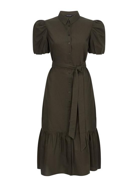 Dorothy Perkins Khaki Plain Cotton Shirt Dress 4