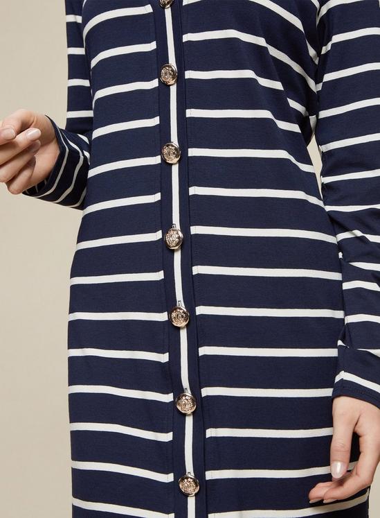 Dorothy Perkins Navy Stripe Button Mini Shift Dress 3