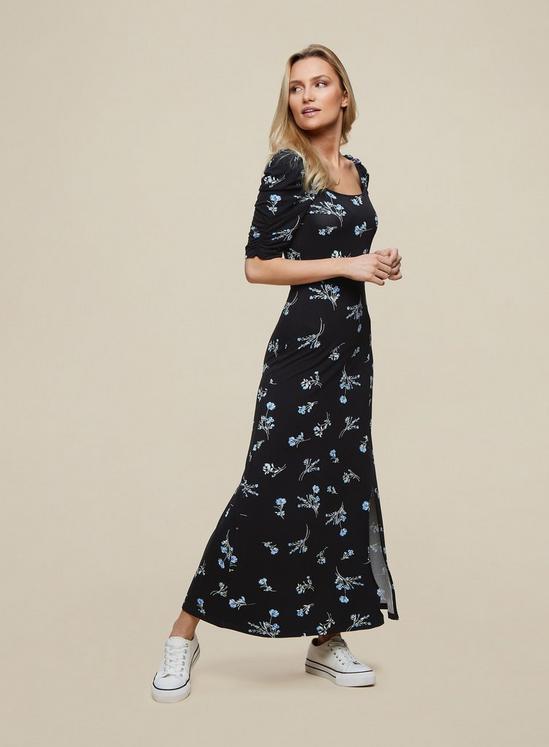 Dorothy Perkins Black Floral Print Midi Dress 1