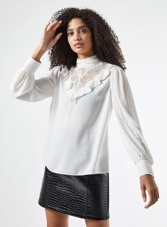 Dorothy Perkins White Lace Victoriana Blouse 1