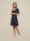 Dorothy Perkins Blue Ditsy Bubble Fit and Flare Dress thumbnail 1