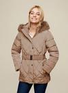 Dorothy Perkins DP Petite Taupe Quilted Coat thumbnail 1