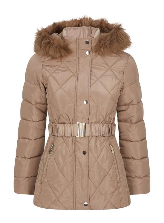 Dorothy Perkins DP Petite Taupe Quilted Coat 4