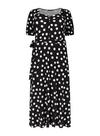 Dorothy Perkins Curve Black Spot Print Wrap Dress thumbnail 2