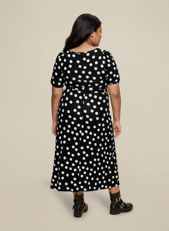 Dorothy Perkins Curve Black Spot Print Wrap Dress 4