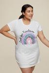 Dorothy Perkins Curve Rainbow Print T-Shirt thumbnail 1