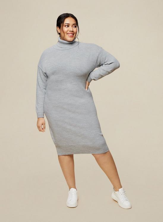 Dorothy Perkins Curve Grey Knitted Dress 1