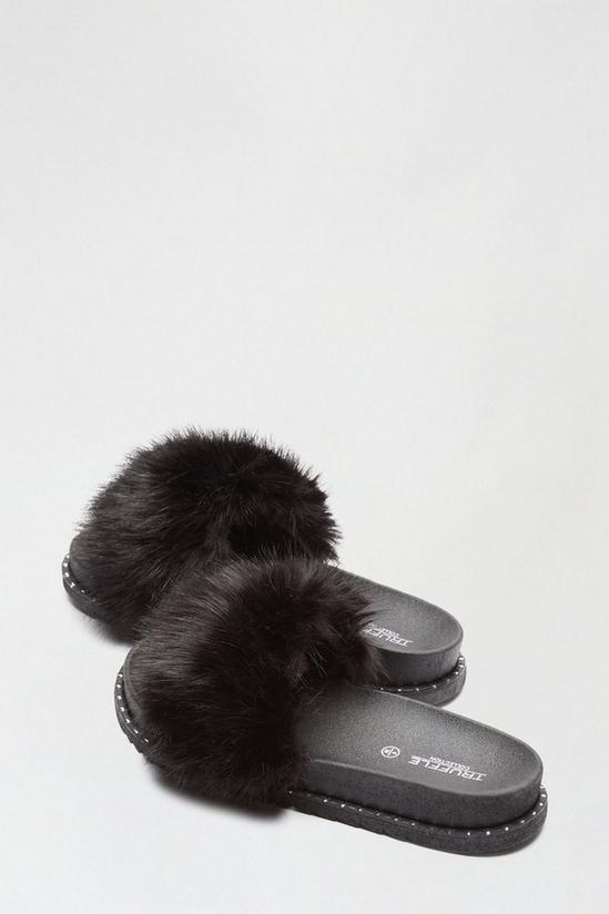 Dorothy Perkins Fuzzy Faux Fur Sandal 3