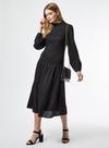 Dorothy Perkins Black Shirred Midi Dress thumbnail 2