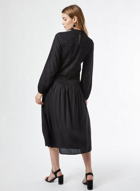 Dorothy Perkins Black Shirred Midi Dress 3