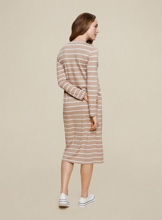 Dorothy Perkins Camel Stripe Print Jersey Midi Dress 4