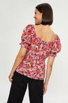 Dorothy Perkins Pink Floral Tie Front Peplum Top thumbnail 3