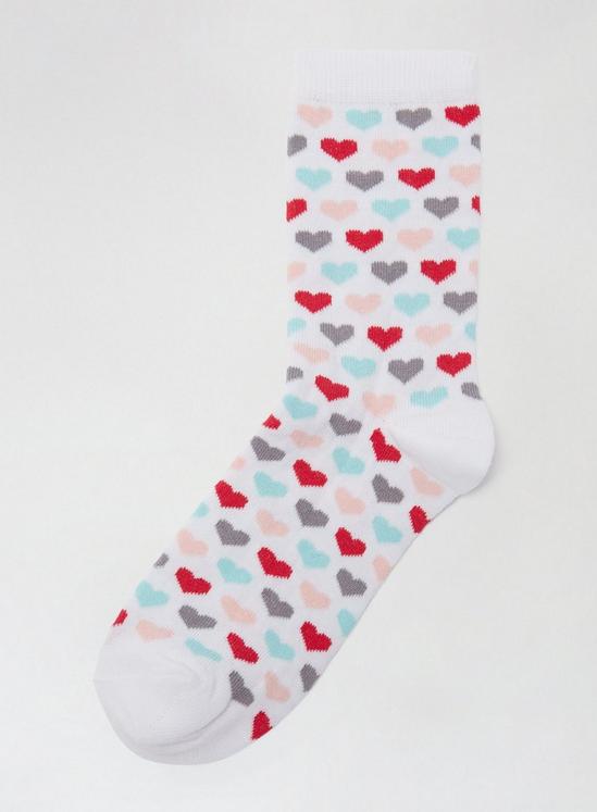 Dorothy Perkins White Heart Print Ankle Socks 4