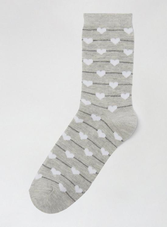 Dorothy Perkins Light Grey Heart Print Ankle Socks 4