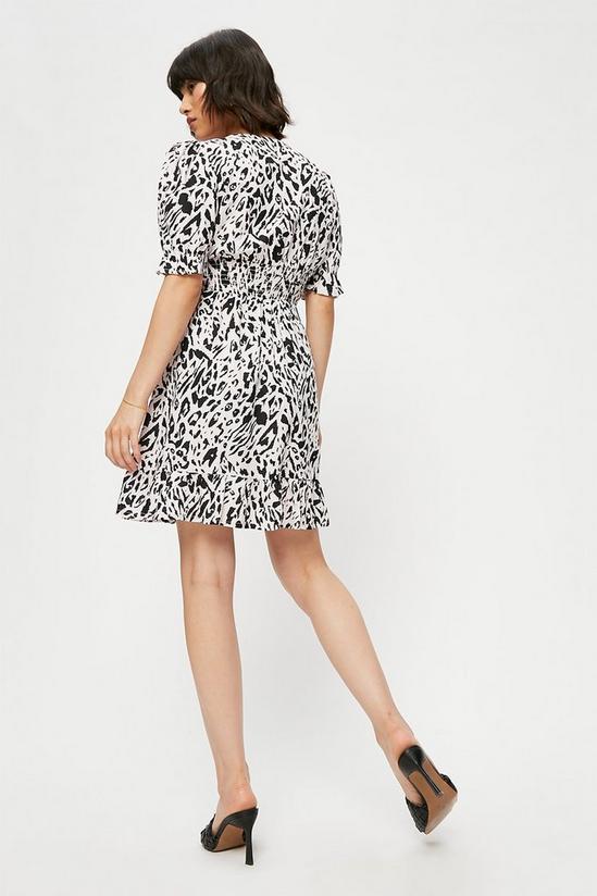 Dorothy Perkins Petite Neutral Leopard Double Frill Mini Dress 3