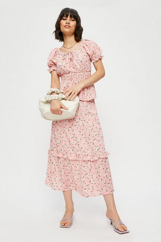 Dorothy Perkins Petite Pink Daisy Short Sleeve Gypsy Top 2