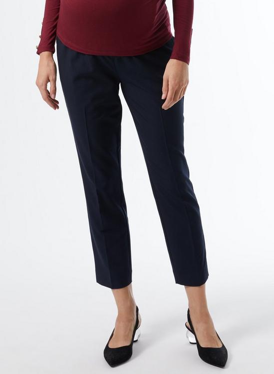 Dorothy Perkins Maternity Navy Overbump Ankle Grazer Trousers 1