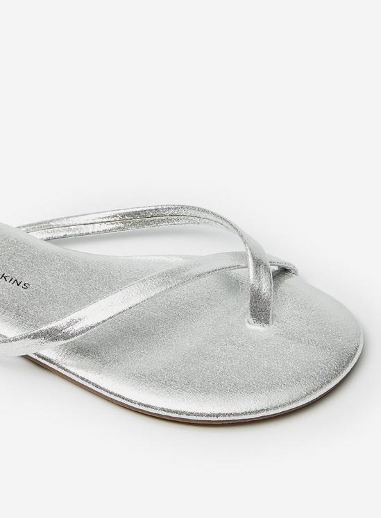 Dorothy Perkins Silver Flip Flip Flop Sandals 4