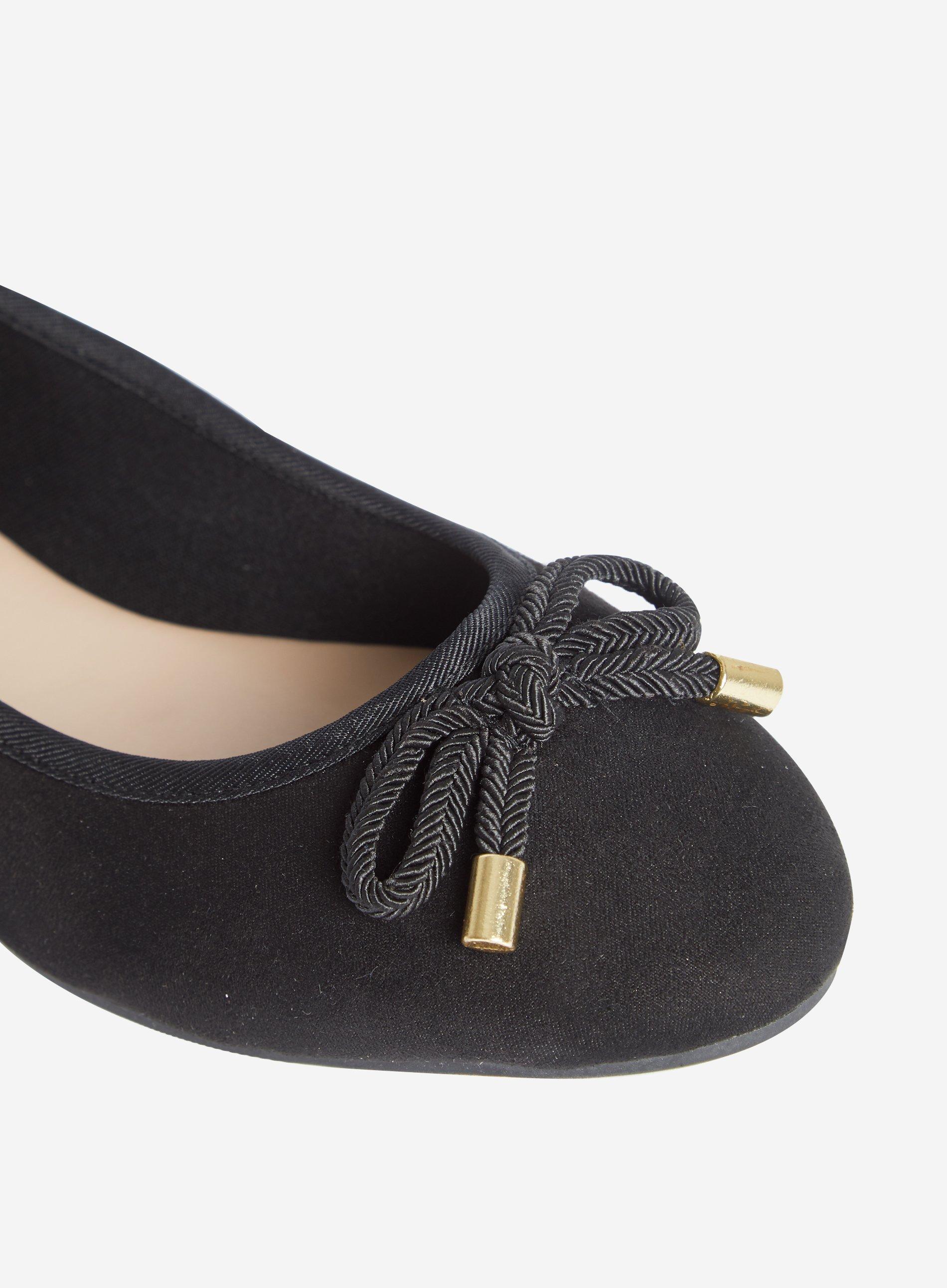 Black flats with clearance gold