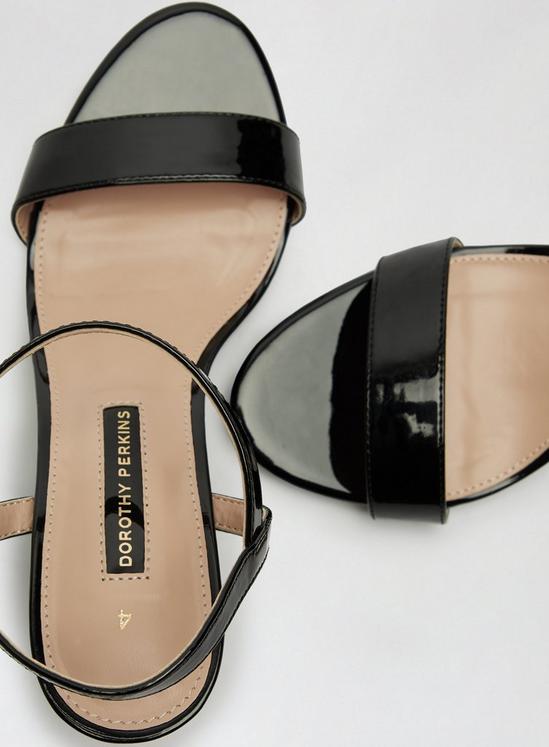 Dorothy Perkins Black Patent Sizzle Heeled Sandals 3
