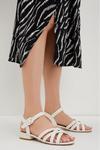 Dorothy Perkins Wide Fit White Shelly Heeled Sandal thumbnail 1
