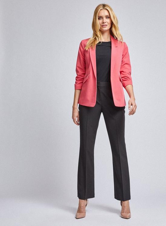 Dorothy Perkins Coral Ruched Sleeve Blazer 1