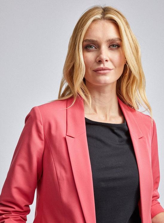 Dorothy Perkins Coral Ruched Sleeve Blazer 5