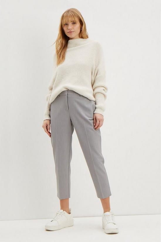 Dorothy Perkins Petite Grey Ankle Grazer Trousers 1