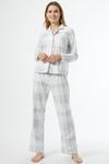 Dorothy Perkins Grey Checked Brushed Revere Collar Pyjama Set thumbnail 1