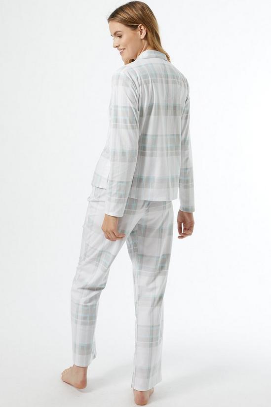 Dorothy Perkins Grey Checked Brushed Revere Collar Pyjama Set 3