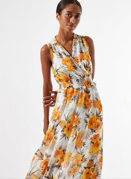 Dorothy Perkins Petite Ochre Tropical Print Maxi Dress 3