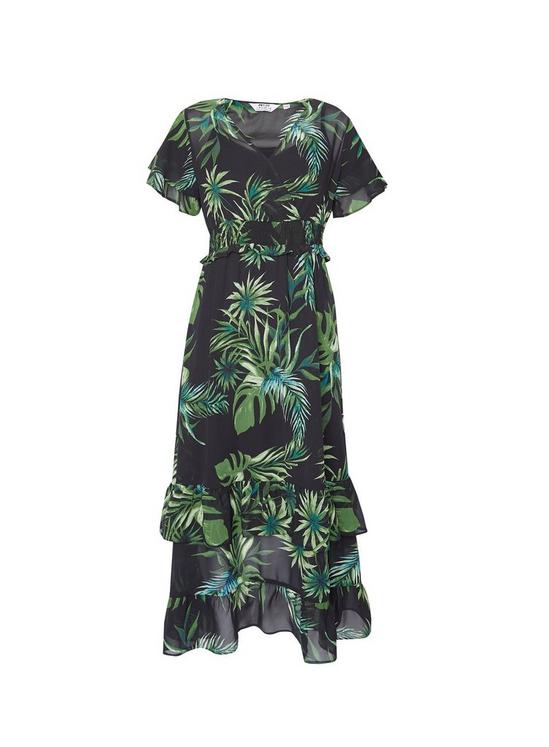 Dorothy Perkins Petite Tropical Print Ruffle Maxi Dress 1